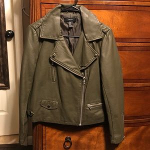 NWOT Forever 21 Olive/Khaki Leather Jacket